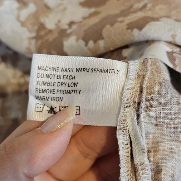 Orvis 100% Linen Popover Top Blouse Women's X-Large Casual Boho Chic Neutral - Picture 9 of 9